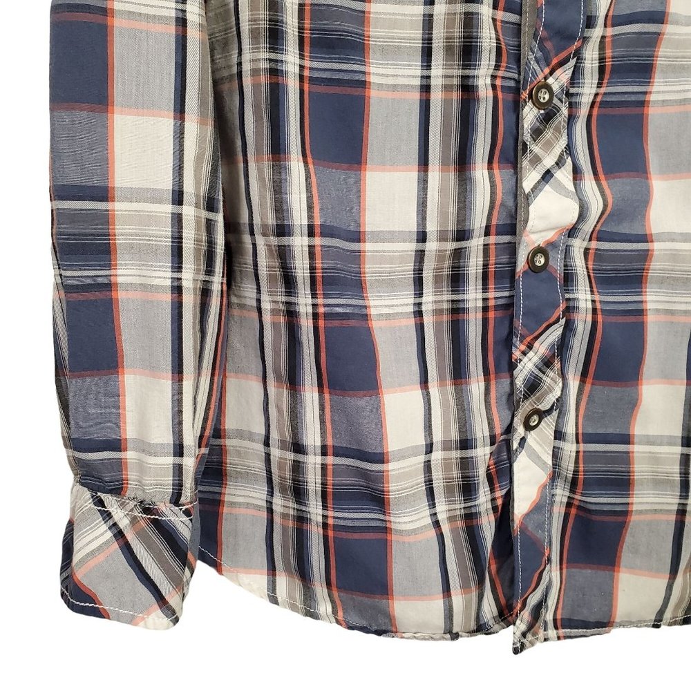 Helix Size L Shirt Casual Western Cowboy Button Front Athletic Fit Chest Pockets - Picture 5 of 8
